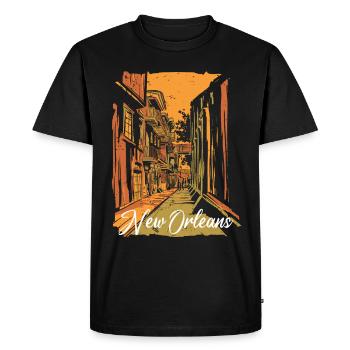 New Orleans Bourbon Street Souvenir French Quarter - Men's Premium Organic T-Shirt - black - Front - Nico (187cm)