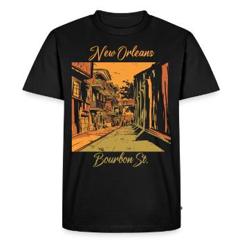 Souvenir-Louisiana Carnival Bourbon Street-New Or - T-shirt Premium bio Homme - noir - Devant - Nico (187cm)