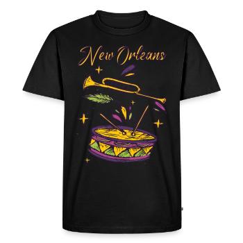 New Orleans Bourbon Street Mardi Gras French Quart - Men's Premium Organic T-Shirt - black - Front - Nico (187cm)