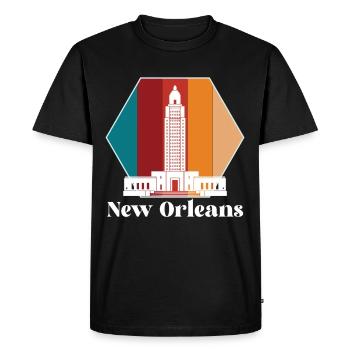 Louisiana Skyline-New Orleans Souvenir Carnival - T-shirt Premium bio Homme - noir - Devant - Nico (187cm)