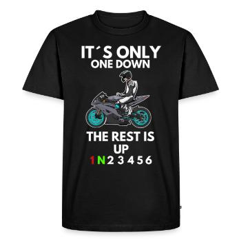 Moto Lifestyle / Moto / Moto motard - T-shirt Premium bio Homme - noir - Devant - Nico (187cm)