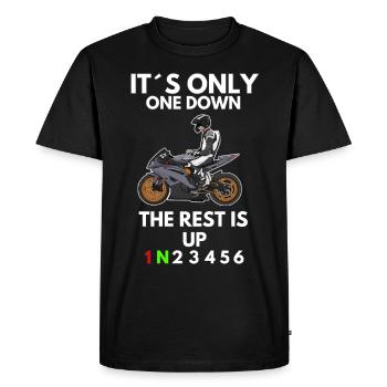 Moto Lifestyle / Moto / Moto motard - T-shirt Premium bio Homme - noir - Devant - Nico (187cm)