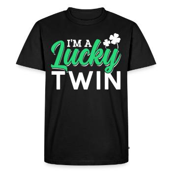 Je suis un heureux jumeau irlandais irlandais - T-shirt Premium bio Homme - noir - Devant - Nico (187cm)