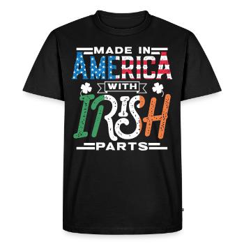 Fabriqué en Amérique avec des pièces irlandaises - T-shirt Premium bio Homme - noir - Devant - Nico (187cm)