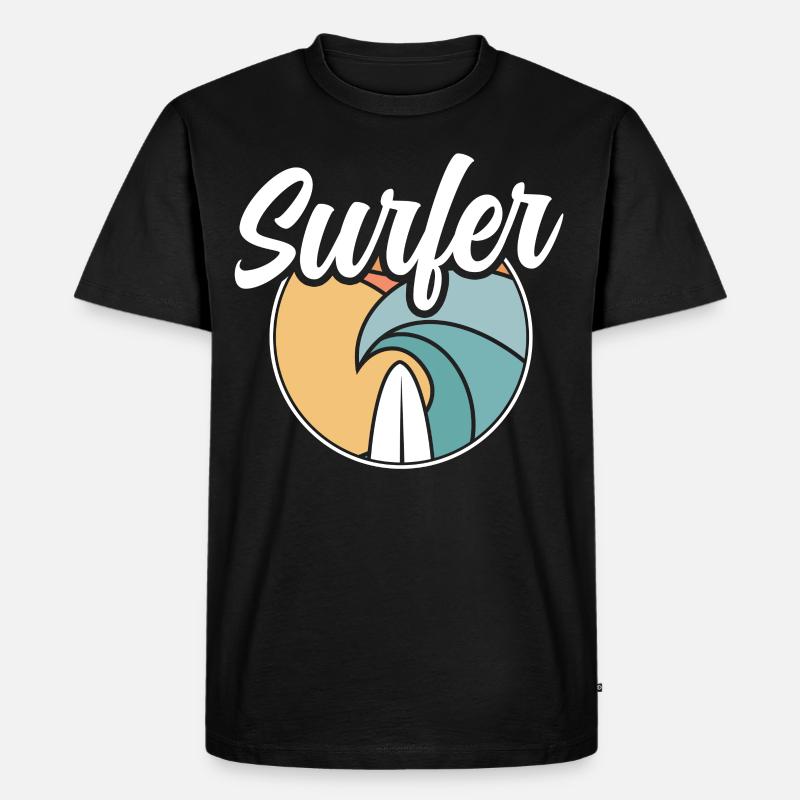 Surfer Planche de surf Surf - T-shirt Premium bio Homme - noir
