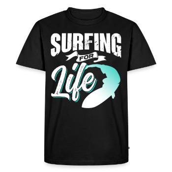 Surfer pour la vie Surfer Surfing Planche de surf - T-shirt Premium bio Homme - noir - Devant - Nico (187cm)