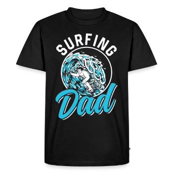 Surfing Father Surfer Surfing Planche de surf Surf - T-shirt Premium bio Homme - noir - Devant - Nico (187cm)