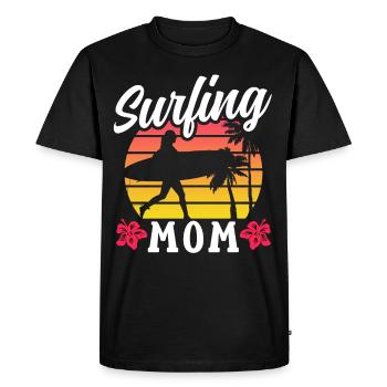 Surfing Mama Planche de surf Surfer Surfing Surf - T-shirt Premium bio Homme - noir - Devant - Nico (187cm)
