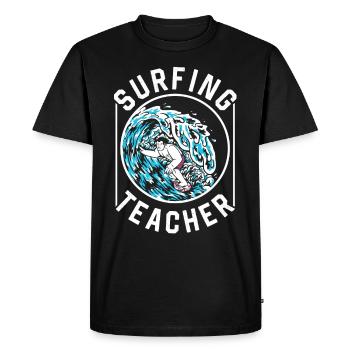 Moniteur de surf Surfer Surfer Planche de surf - T-shirt Premium bio Homme - noir - Devant - Nico (187cm)