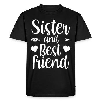 Sister And Best Friend Freund Schwester Team - Men's Premium Organic T-Shirt - black - Front - Nico (187cm)
