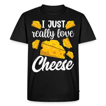 J’adore le fromage juste très dictons amateurs sucrés - T-shirt Premium bio Homme - noir - Devant - Nico (187cm)