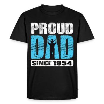 Proud Dad Since 1954 - Men's Premium Organic T-Shirt - black - Front - Nico (187cm)