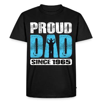 Fier papa depuis 1965 - T-shirt Premium bio Homme - noir - Devant - Nico (187cm)