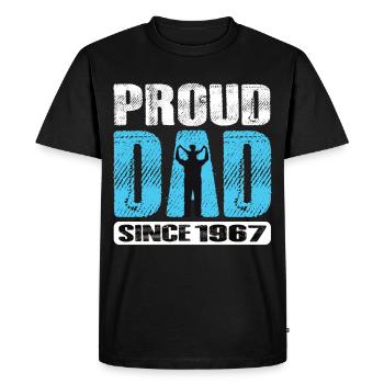 Proud Dad Since 1967 - Men's Premium Organic T-Shirt - black - Front - Nico (187cm)