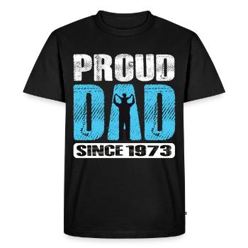 Proud Dad Since 1973 - Men's Premium Organic T-Shirt - black - Front - Nico (187cm)