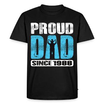 Proud Dad Since 1988 - Men's Premium Organic T-Shirt - black - Front - Nico (187cm)