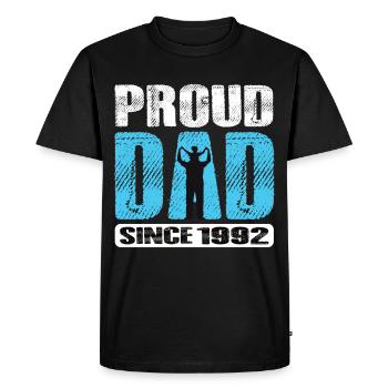 Proud Dad Since 1992 - Men's Premium Organic T-Shirt - black - Front - Nico (187cm)
