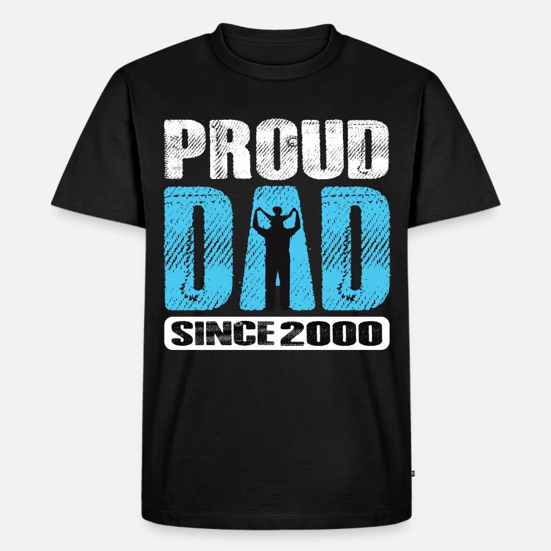 Proud Dad Since 2000 - Männer Premium Bio T-Shirt - Schwarz