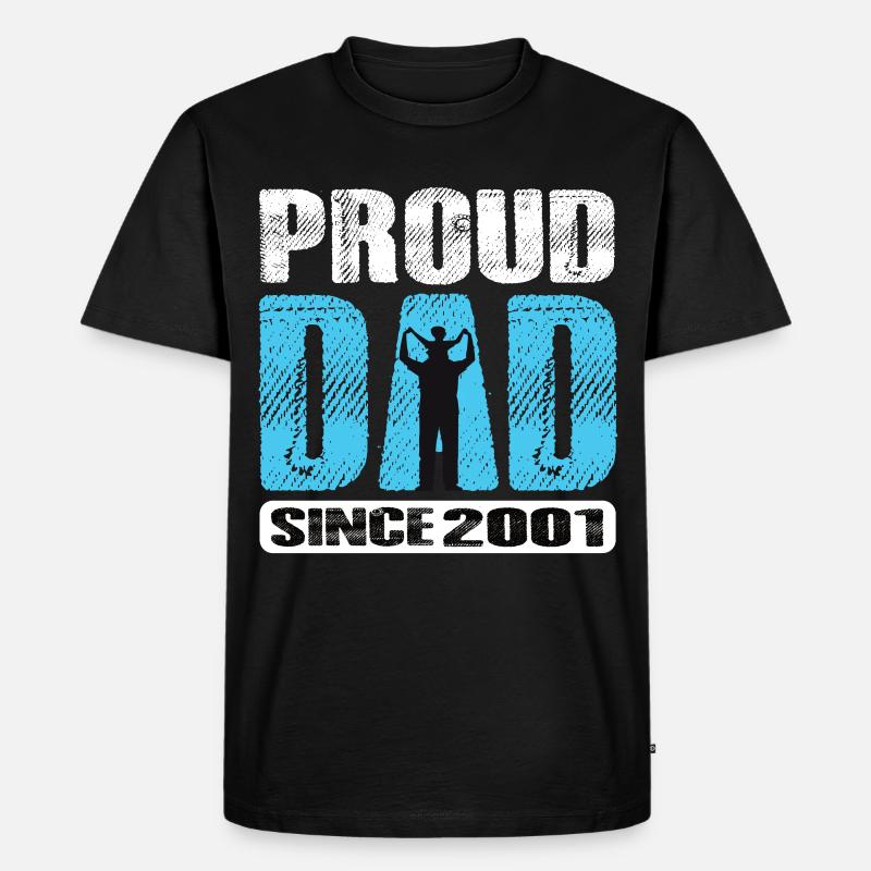 Proud Dad Since 2001 - Männer Premium Bio T-Shirt - Schwarz