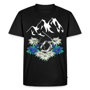 Alpen Gentiane Edelweiss Alpinistes Escalade Montagnes - T-shirt Premium bio Homme - noir - Devant - Nico (187cm)