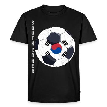 South Korea Soccer Ball South Korean Flag - Men's Premium Organic T-Shirt - black - Front - Nico (187cm)