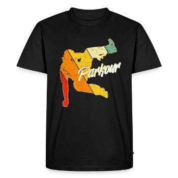parkour - T-shirt Premium bio Homme - noir - Devant - Nico (187cm)