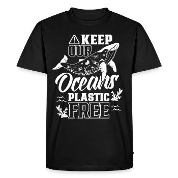 Gardez nos océans sans plastique mer - T-shirt Premium bio Homme - noir - Devant - Nico (187cm)