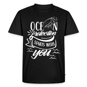 La protection des océans commence avec votre lac marin - T-shirt Premium bio Homme - noir - Devant - Nico (187cm)