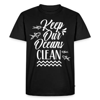 Garder nos océans propres Voir Protection des océans - T-shirt Premium bio Homme - noir - Devant - Nico (187cm)