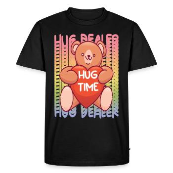 Teddy Hug Dealer Arc-en-ciel Mignon Teddy Bear Hug Time - T-shirt Premium bio Homme - noir - Devant - Nico (187cm)