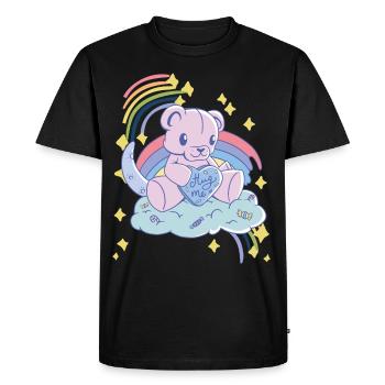 Rainbow Hug Me Cute Teddy Love Hug Dealer Cute Ted - T-shirt Premium bio Homme - noir - Devant - Nico (187cm)