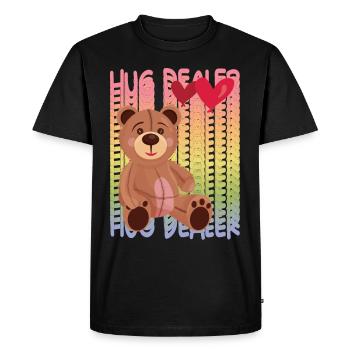 Hug Dealer Cute Teddy Love Hug Dealer Rainbow Tedd - T-shirt Premium bio Homme - noir - Devant - Nico (187cm)