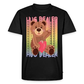 Dealer Hug Teddy avec Heart Hug Dealer Rainbow Ted - T-shirt Premium bio Homme - noir - Devant - Nico (187cm)