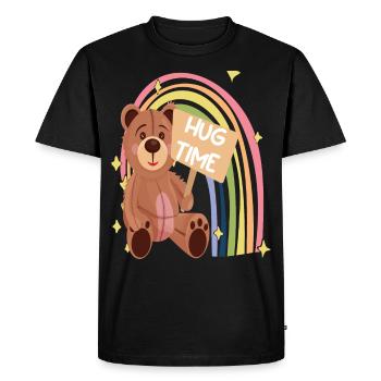 Hug Time Cute Teddy Hug Dealer Rainbow Teddy Bear - Men's Premium Organic T-Shirt - black - Front - Nico (187cm)