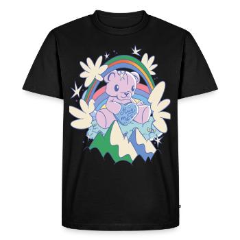 Rainbow Hug Me Cute Teddy Hug Time Teddy Bear - Men's Premium Organic T-Shirt - black - Front - Nico (187cm)