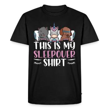 This is my sleepover shirt overnight party - Men's Premium Organic T-Shirt - black - Front - Nico (187cm)
