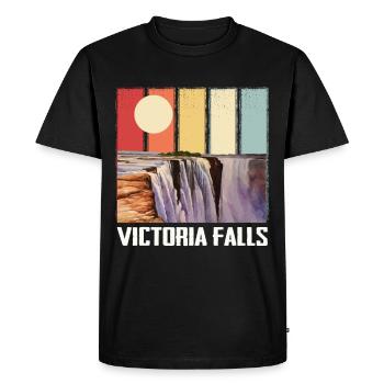 Waterfall Africa Victoria Falls Souvenir Zimbabwe - Men's Premium Organic T-Shirt - black - Front - Nico (187cm)