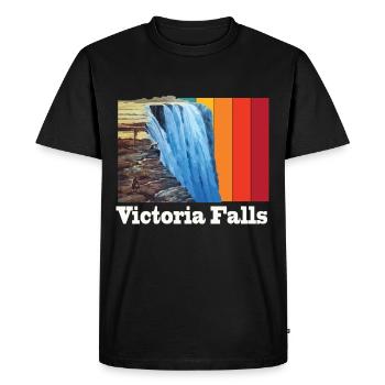 Victoria Falls Waterfall Souvenir Africa Zimbabwe - Men's Premium Organic T-Shirt - black - Front - Nico (187cm)