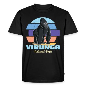 Parc National des Virunga-Gorille-Afrique-Congo-Souvenir - T-shirt Premium bio Homme - noir - Devant - Nico (187cm)