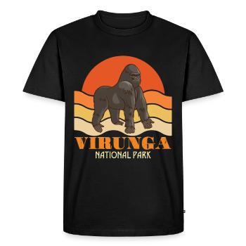 Virunga-Parc National-Congo-Gorille-Safari-Afrique-S - T-shirt Premium bio Homme - noir - Devant - Nico (187cm)