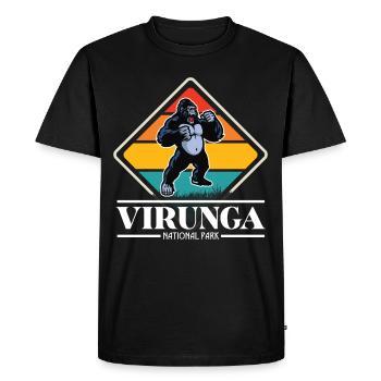 Gorille-Virunga-Parc National-Souvenir-Afrique-Congo - T-shirt Premium bio Homme - noir - Devant - Nico (187cm)