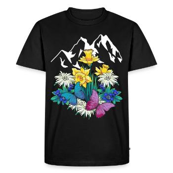 Austria Tyrol Spring Nature Nature Lovers Alm - Men's Premium Organic T-Shirt - black - Front - Nico (187cm)