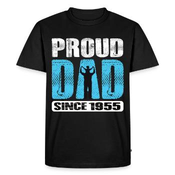 Proud Dad Since 1955 - Men's Premium Organic T-Shirt - black - Front - Nico (187cm)