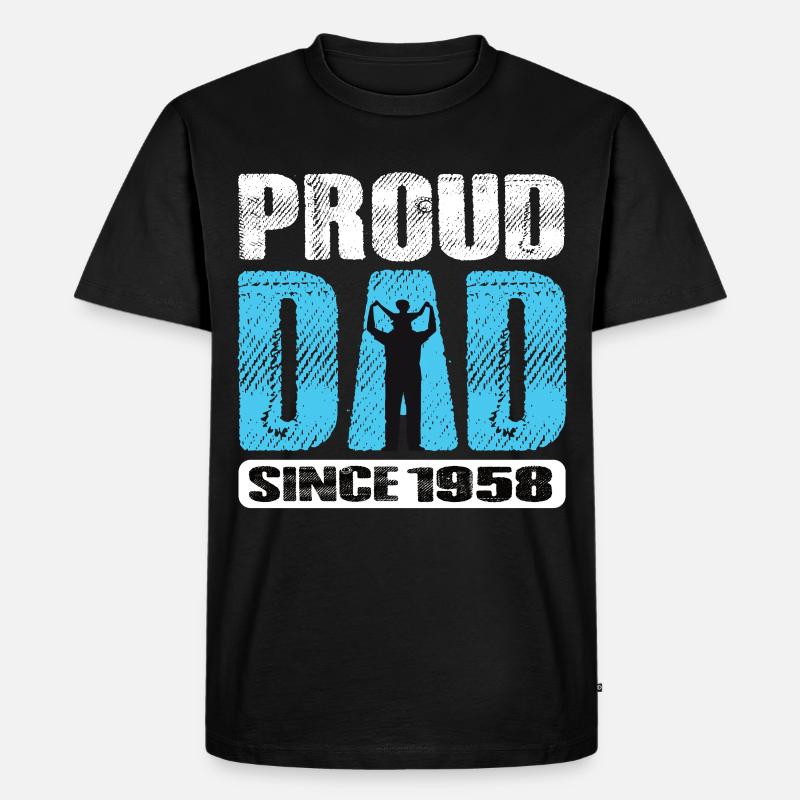 Proud Dad Since 1958 - Männer Premium Bio T-Shirt - Schwarz