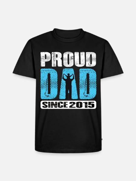 Proud Dad Since 2015 - Men's Premium Organic T-Shirt - black