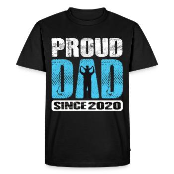 Proud Dad Since 2020 - Men's Premium Organic T-Shirt - black - Front - Nico (187cm)