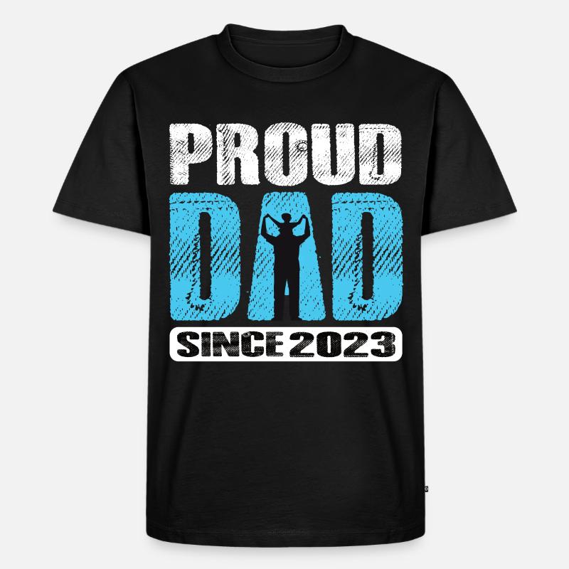 Proud Dad Since 2023 - Männer Premium Bio T-Shirt - Schwarz