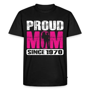 Proud Mom Since 1970 - Men's Premium Organic T-Shirt - black - Front - Nico (187cm)