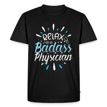 Détendez-vous, je suis un médecin badass - T-shirt Premium bio Homme - noir - Devant - Nico (187cm)