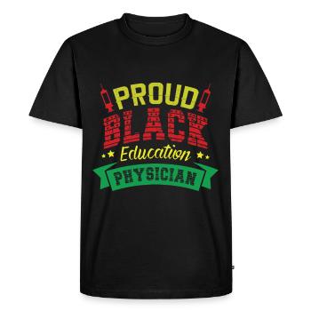 Fier docteur en éducation noire - T-shirt Premium bio Homme - noir - Devant - Nico (187cm)